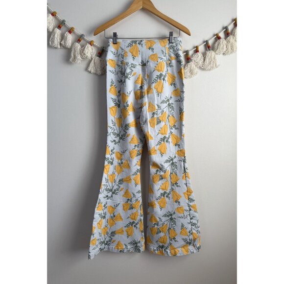 FP We The Free Venice Beach Flare Jeans Sky Combo Poppies Preppy Hippie Boho 29 - Picture 3 of 11